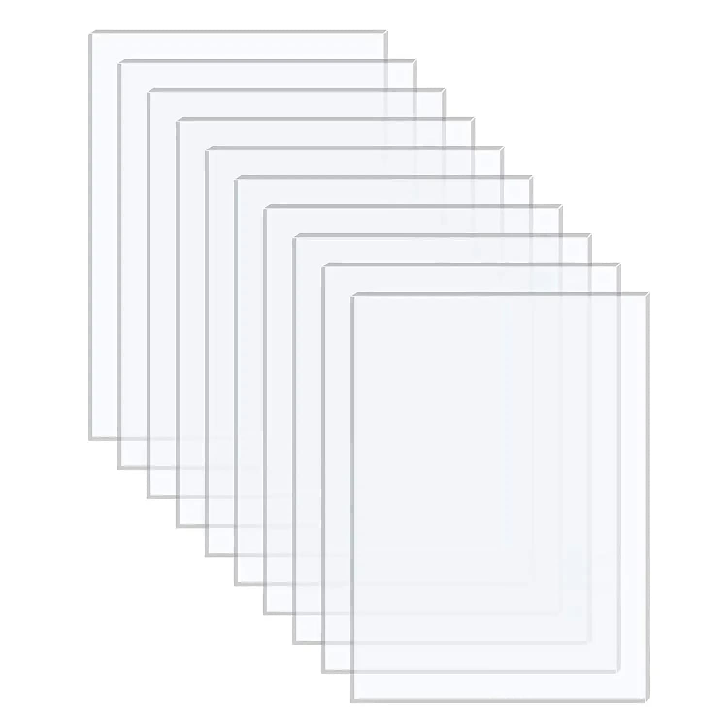 10 pz foglio acrilico trasparente bordo di plastica trasparente per cornice di vetro sostituzione progetto di visualizzazione pittura spessore 1.0mm