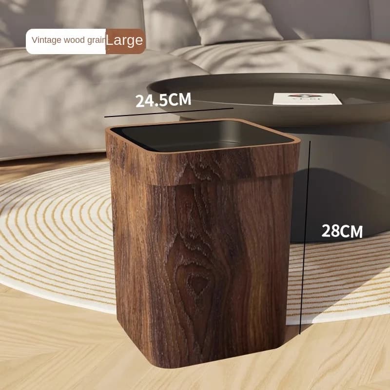 Pattumiera con venature del legno Pattumiera per uso domestico di alto aspetto Bagno Cucina B&B Hotel