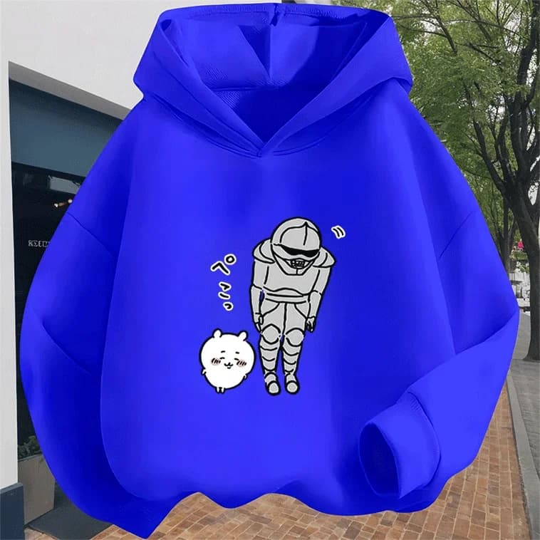 Felpa con Cappuccio in Cotone con Stampa Cartoon Chiikawa, Moda Autunno Inverno per Bambini 2-14 Anni, Bestseller
