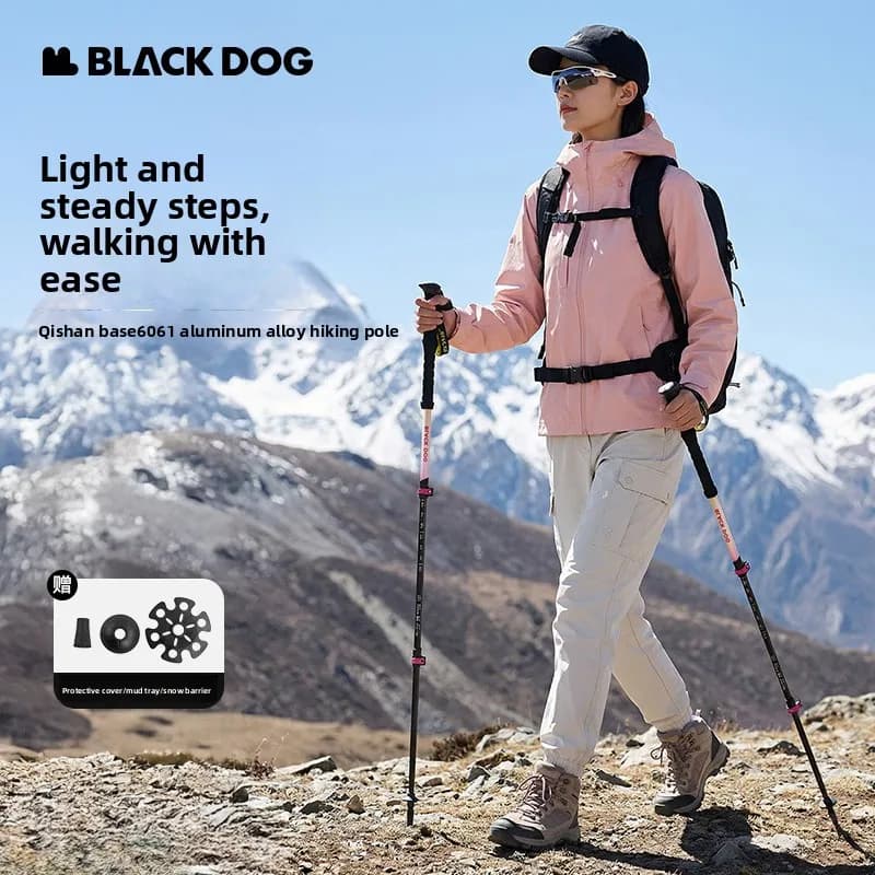 Blackdog Qishan Base-6 Series Aluminium Alloy Trekking Poles: assist with walking, making hiking less tiring and walking easier