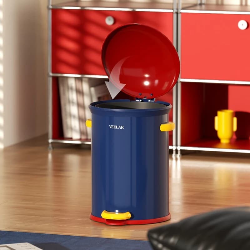 Cestino per Rifiuti con Apertura a Pedale, Cestino Creativo per Soggiorno, Cestino Portatile per Bagno e Camera da Letto, Cestini Domestici con Coperchio