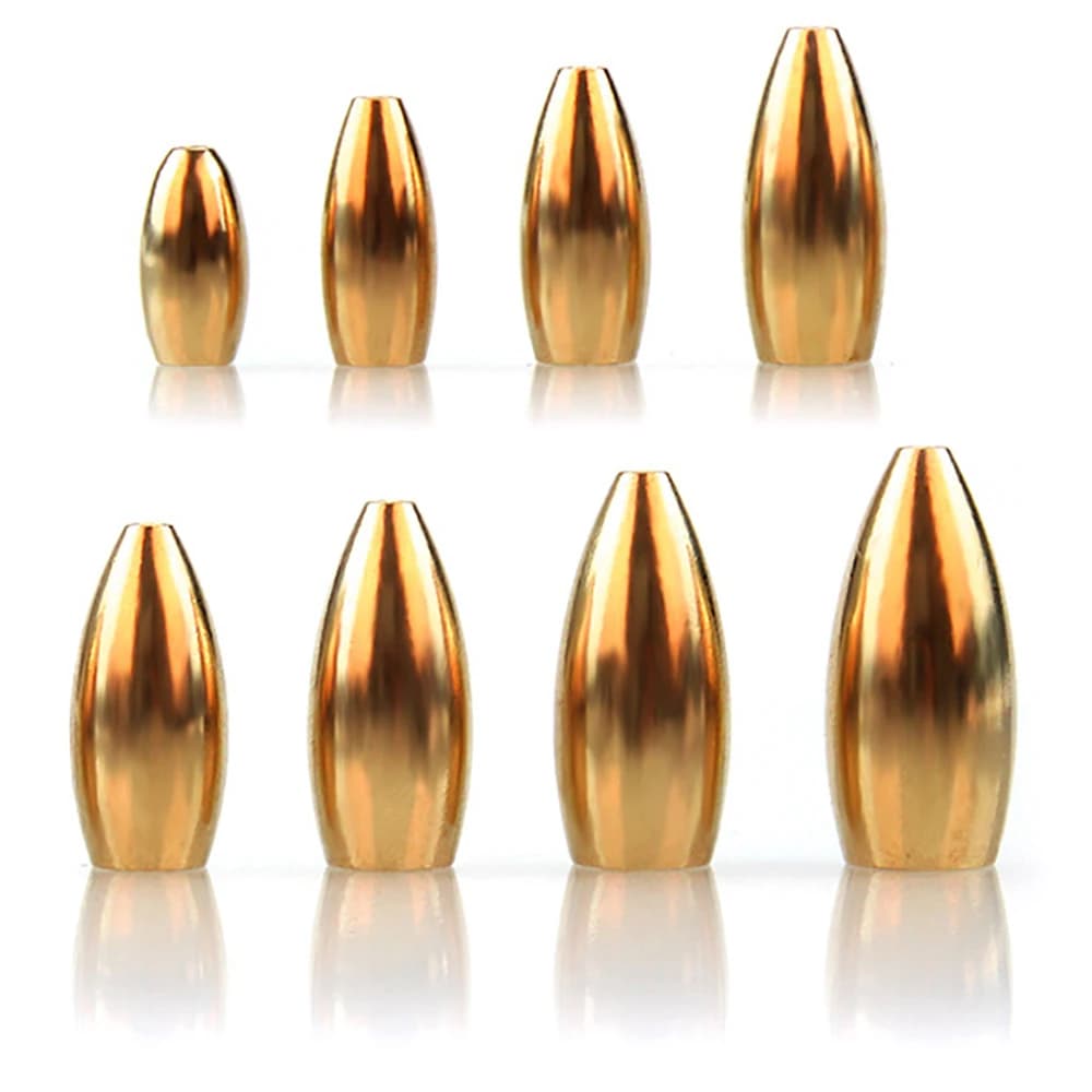 Fishing weights Piombini Bullet Anti-slip brass Sliding ball weight for drilling plants Texas and Carolina Sliding angle fishing
