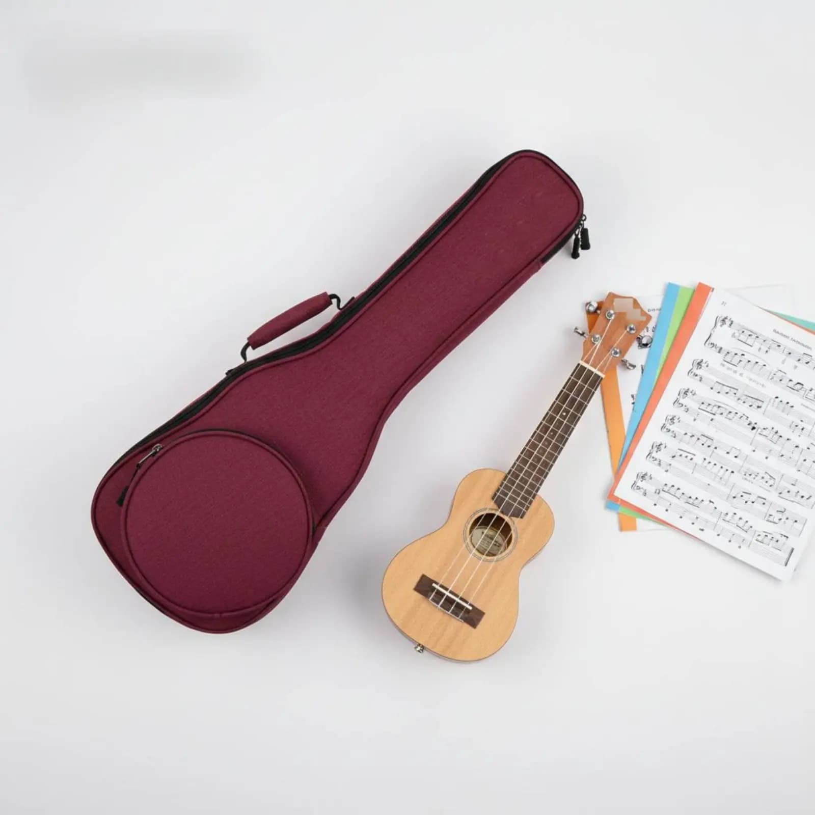 Borsa impermeabile per ukulele, leggera, accessorio per strumenti musicali, design robusto con tasca rotonda per riporre oggetti