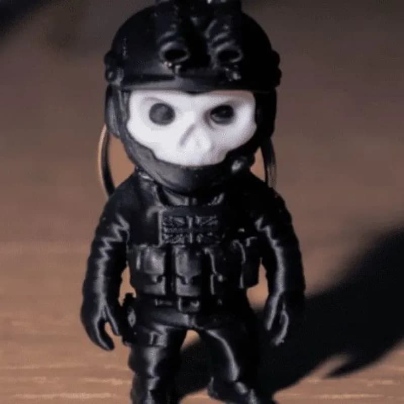 Nuovo simpatico portachiavi Ghost Call of Duty con fibbia a forma di O Accessorio per zaino stampato in 3D Portachiavi Accessori per portachiavi anime