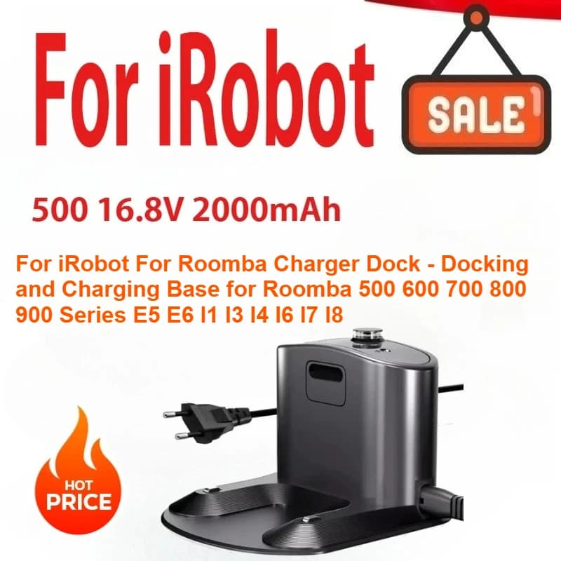 Per iRobot Per Roomba Dock Caricabatterie - Base di aggancio e ricarica per Roomba 500 600 700 800 900 Serie E5 E6 I1 I3 I4 I6 I7 I8