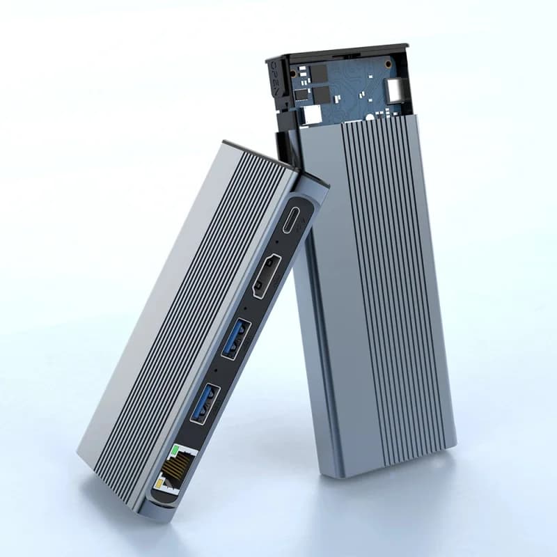 Aluminum SSD Enclosure for M.2 NVMe SATA 2TB External Hard Drive Case Docking Station