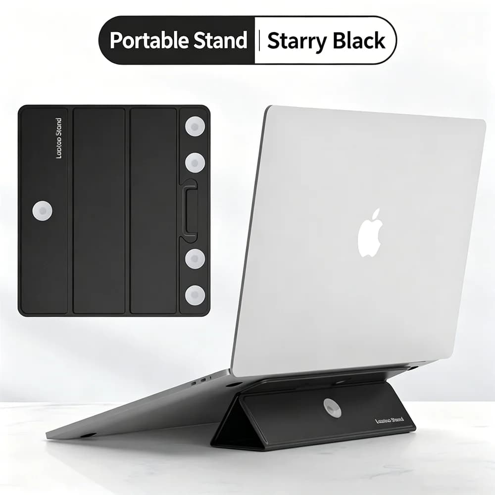 Supporto Pieghevole Sottile per Laptop e Tablet, Stand Portatile con Forte Magnete per Laptop e Telefono, Ultra Sottile e Staccabile