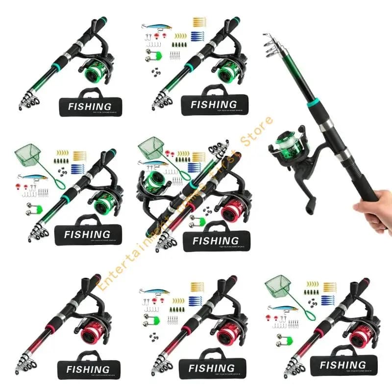 Set da pesca per principianti da 55kd compresi esche a galleggiante telescopico a gancio metallico Connettore pesca a bobina
