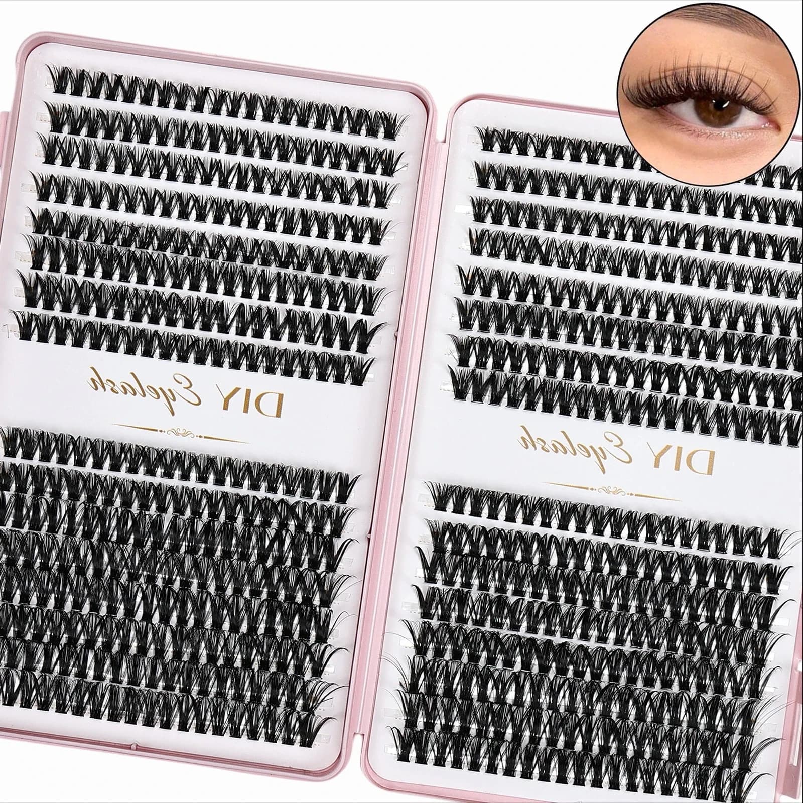 Individual Lashes Cluster Lashes Natural Look Mixed Tray DIY Eyelash Extension Volume Lash Clusters for a Stunning Natural Look
