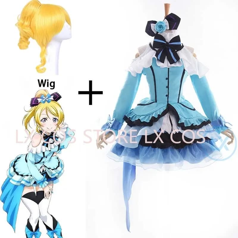Anime Amore dal vivo! Progetto School Idol Sensazione KiRa-KiRa! EliAyase Costume Cosplay Costume di scena musicale di U Ellie Lolita Dress
