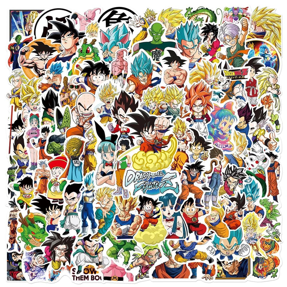 10/30/50/100 Pezzi Adesivi Anime Giapponesi Dragon Ball, Decalcomanie Cartoon di Son Goku, Adesivi Cool Fai-da-Te per Telefono, Skateboard, Bagagli, Vendita all'Ingrosso