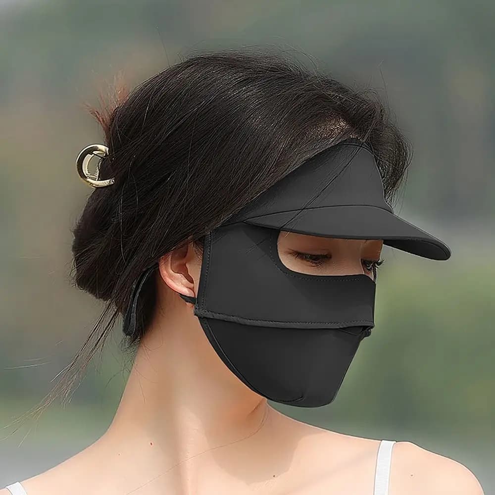 Maschera per la protezione solare ad asciugatura rapida sciarpa per la copertura del viso 3D a prova di UV traspirante protezione solare maschera per il viso da ciclismo appesa all'orecchio all'aperto
