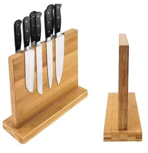 Rectangular wooden kitchen magnetic knife holder for home use Door scissors Organizing knife holder