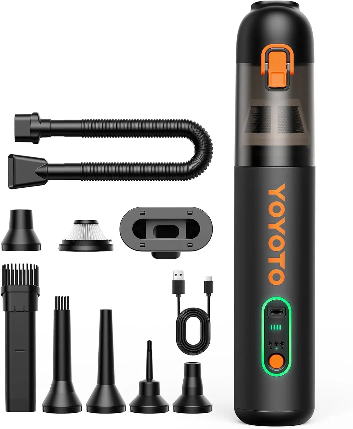 Aspirapolvere portatile senza fili con aspirazione da 21000 Pa, mini aspirapolvere portatile 4 in 1 per auto, casa, ufficio