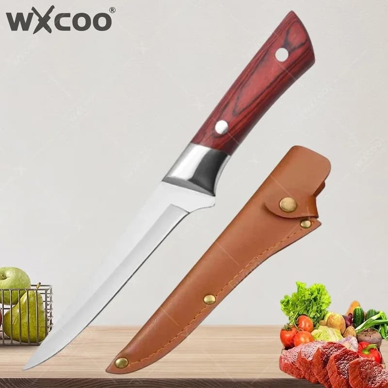 WXCOO Stainless Steel Meat Cleaver Boning Knife Kitchen for Fruit Paring Vegetable Pork Beef Sheep Cutting Knife