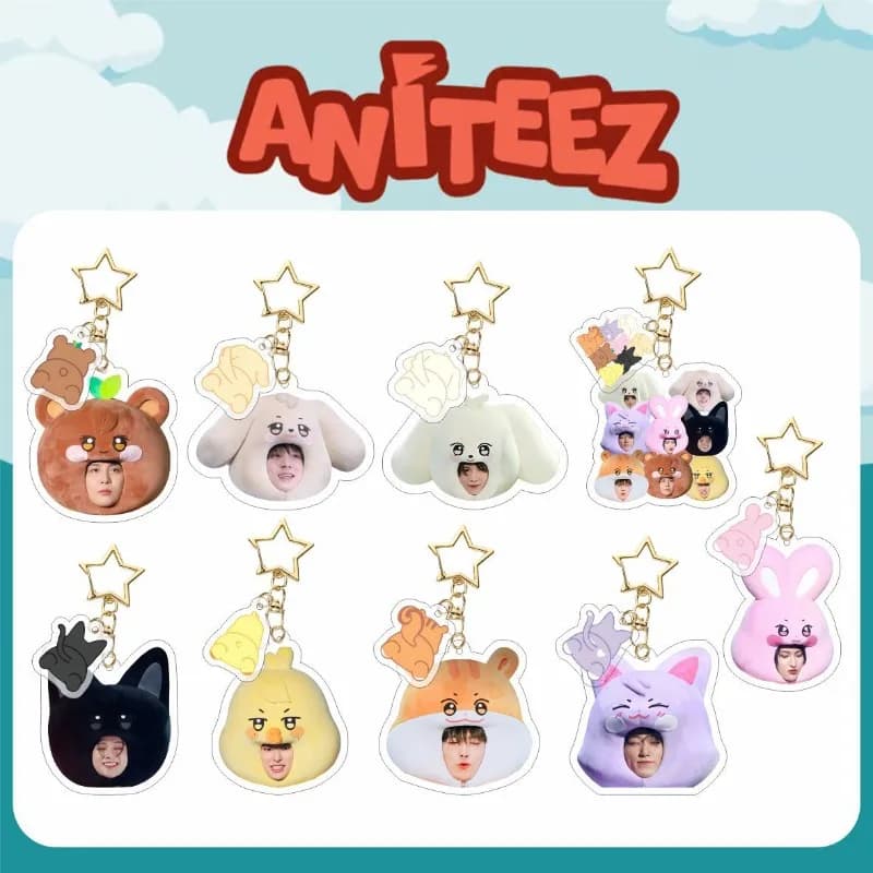 KPOP 2024 ANITEEZ Merch Portachiavi per Donna Uomo Kawaii Moda Acrilico Portachiavi Regali Borsa per Auto Accessori di Fascino