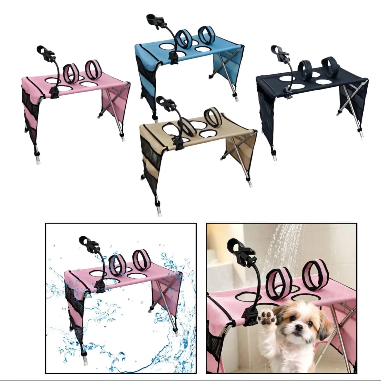 Pet Grooming Hammock Harness Breathable Mesh with Stainless Frame Dog Beauty Hammock for Small Pets Bathing and Nail Trimming