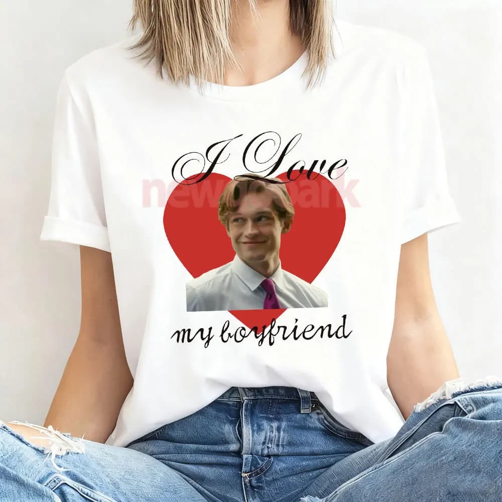 I Love My Boyfriend James Beaufort Printed T-shirt Love Story Maxton Hall - The World Between Us Woman T Shirts Cotton Tops Tees