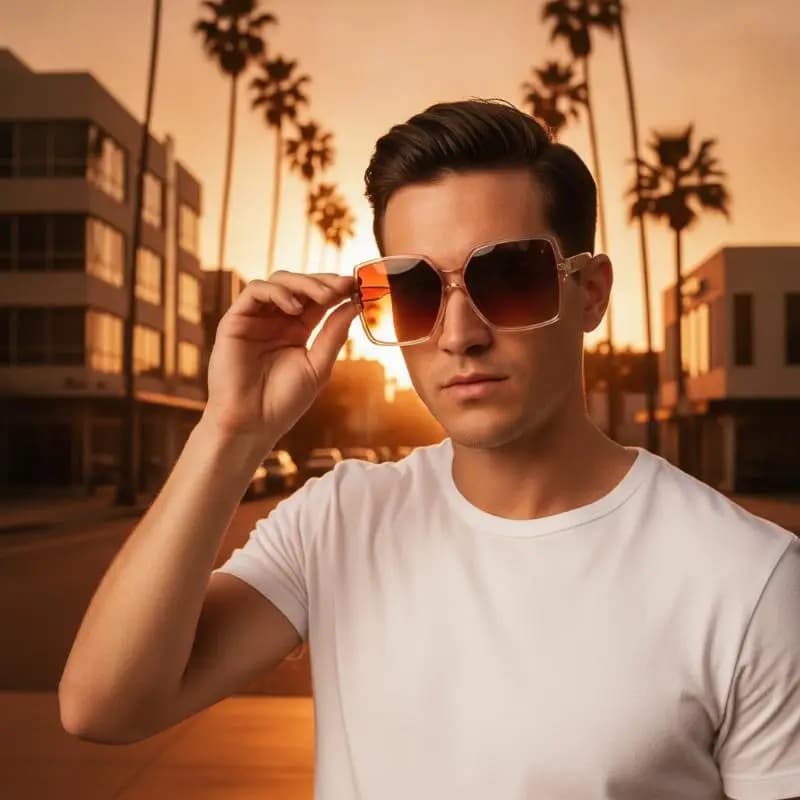 Oversized Square Sunglasses UV400 Gradient Lens Eyewear For Beach Driving Outdoor Daily Use