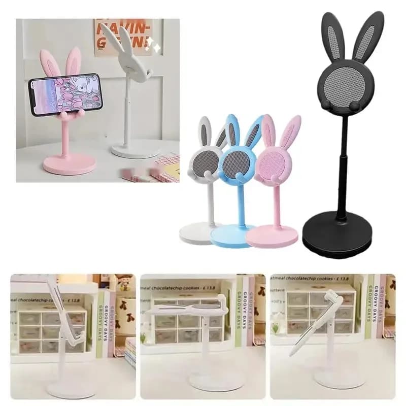 1/2/3/4Pcs Cute Rabbit Desktop Phone Stand Adjustable Liftable Lazy Bracket For Selfie Video Watching