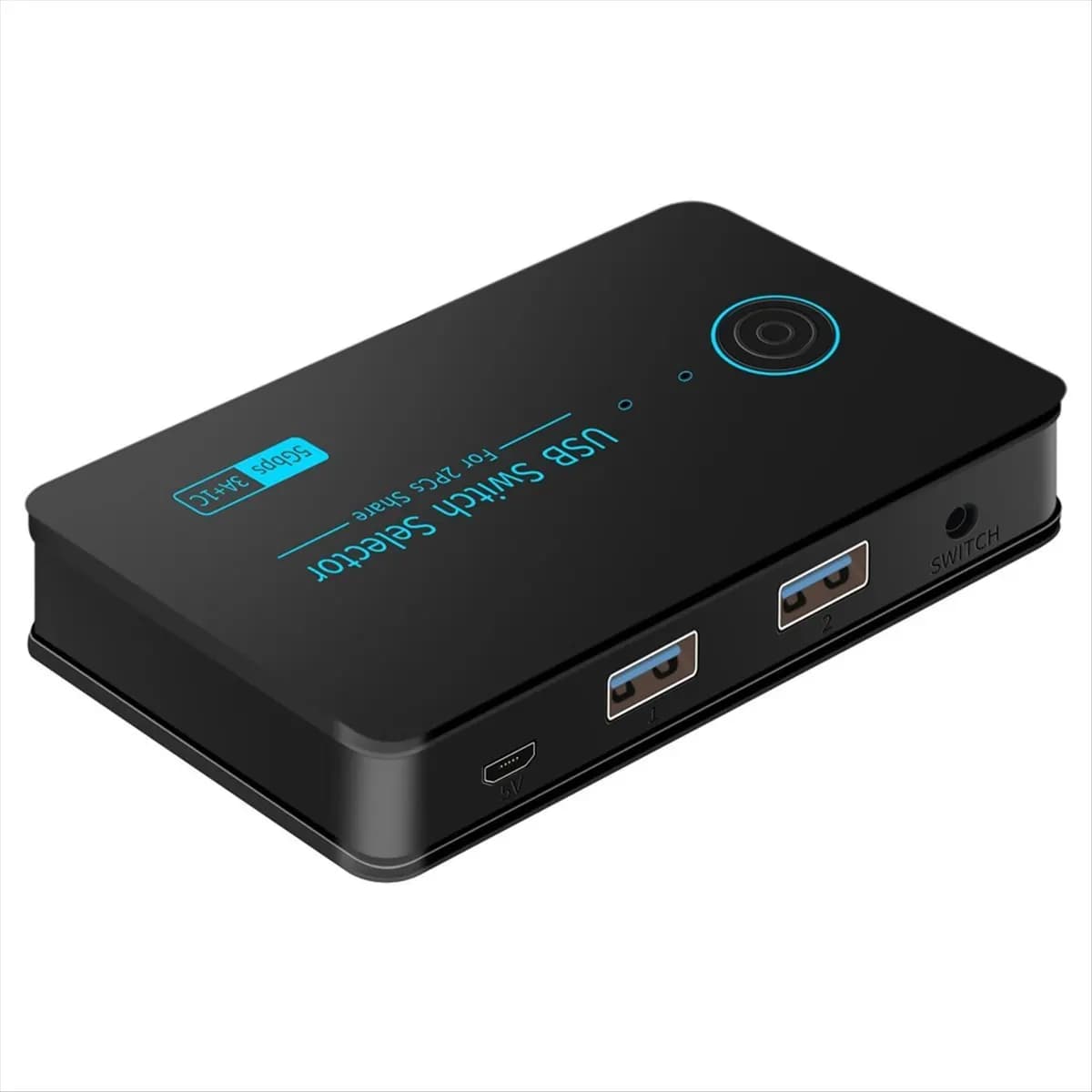 BaoBao- USB Switcher 2 Computers Switch KVM USB 3.0 Switch Selector 4 Doors (3USB3.0+1 USB-C) Hub Share Device Printer Scanner