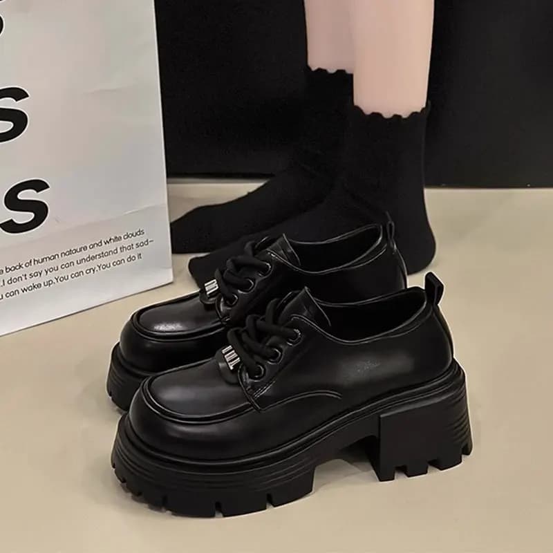 Mocassini Mary Jane con Suola Spessa Stile Britannico, Nuova Collezione Primavera-Autunno, Scarpe Casual Comode e alla Moda