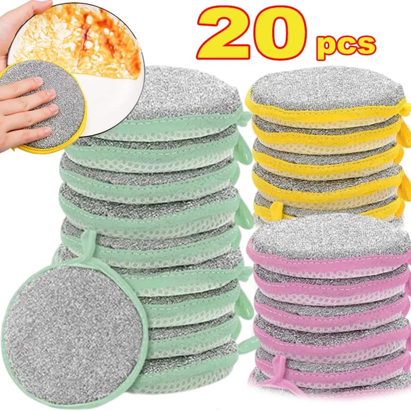 Spugna per piatti Olio antiaderente Lavaggio dei piatti Spugne magiche Spugne abrasive Strumento per la pulizia della cucina Panno per piatti riutilizzabile a doppia faccia