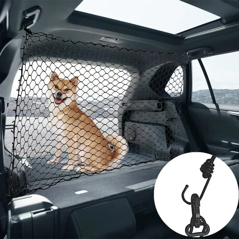 Trasportino per cani Rete di protezione per cani Barriera Barriera per bagagliaio Rete sicura per cani Accessori da viaggio Trasportino per animali per auto per SUV Hatchback Mesh