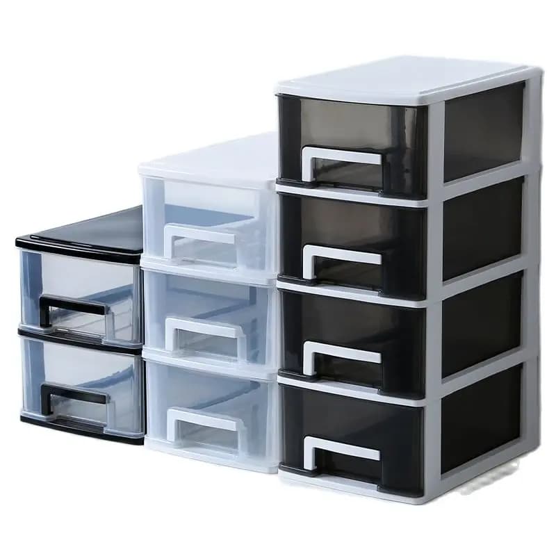 Scatola di immagazzinaggio di plastica organizzatore di cancelleria per studenti organizzatore di trucco trasparente scatola di immagazzinaggio del cassetto della scrivania dell'ufficio scatola di articoli vari impilabile