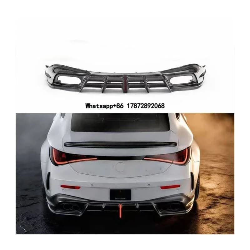 For CLE53 W236 Dry Carbon Fiber Body Kit Front Lip Side Skirt Rear Diffuser Tail Wing