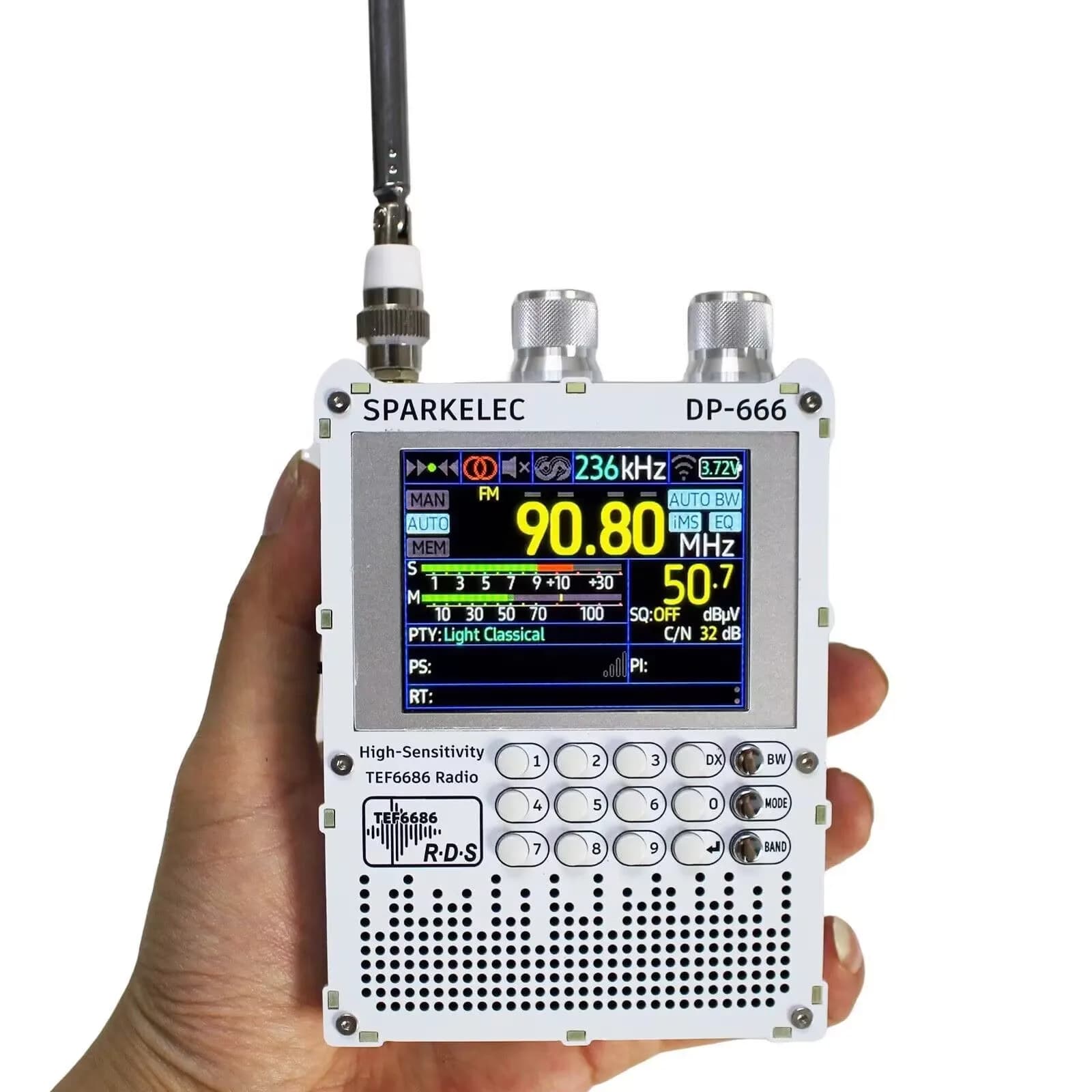Nuovo DP-666 TEF6686 Radio Full Band ad alta sensibilità FM AM LW MW SW Onde corte ESP32 RDS LCD IPS da 2,8 pollici