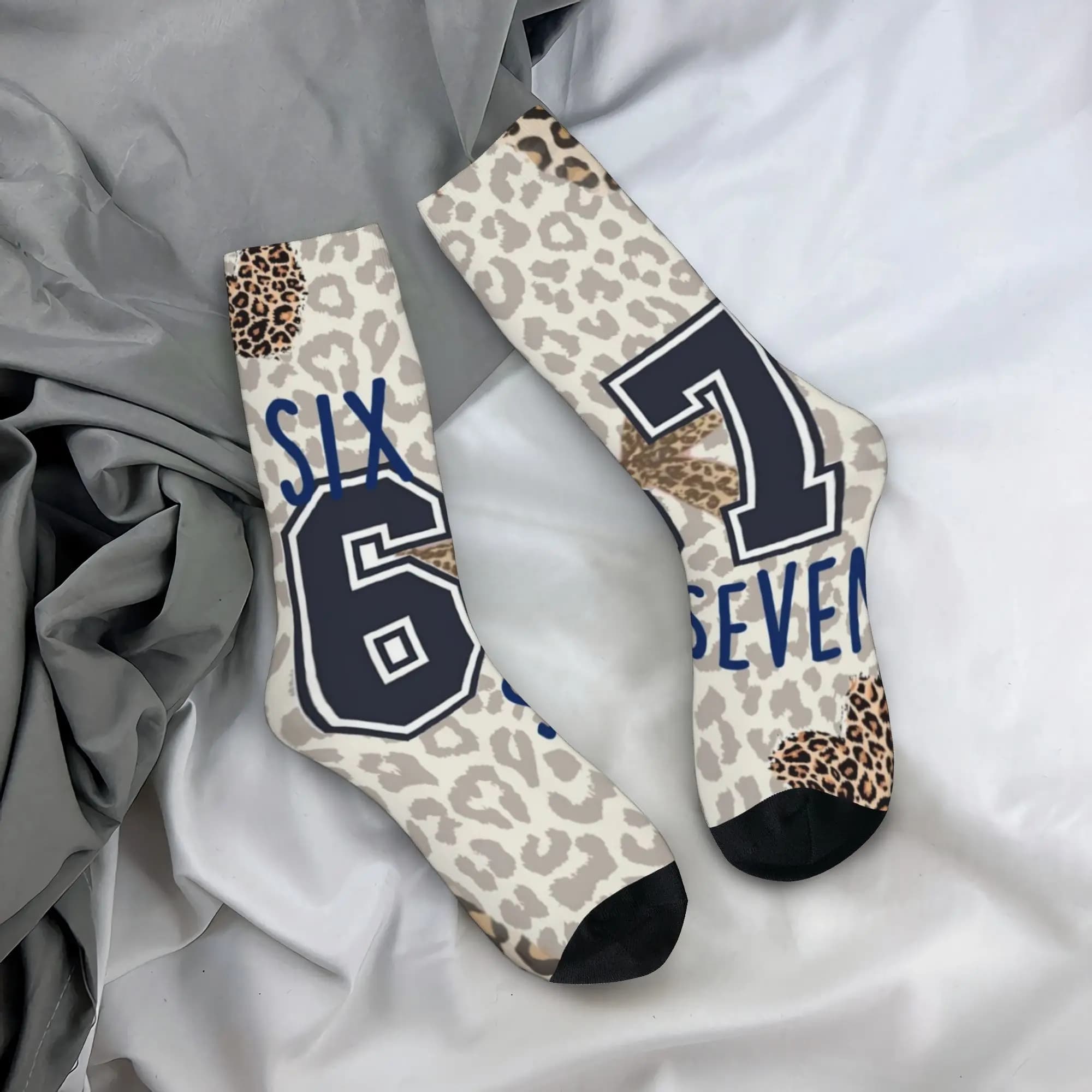 Custom Funny Funny Sixty Seven Socks Men Women Warm 3D Printed Sports Basketball Socks
