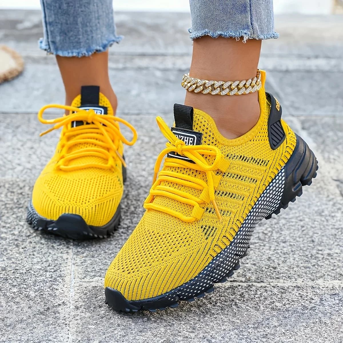 Scarpe da ginnastica da donna Scarpe da ginnastica in maglia traspirante Donna 2025 Scarpe sportive casual di nuovo design per le donne Scarpe da corsa comode da passeggio