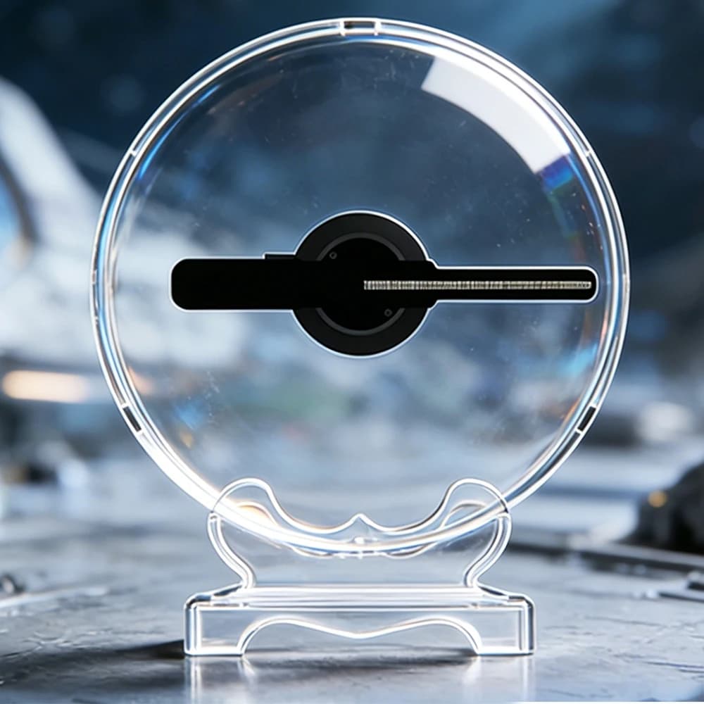 Mini 3D Hologram Display Fan - 20cm LED Holographic Projector, Remote Control, for Business Advertising & Home Atmosphere