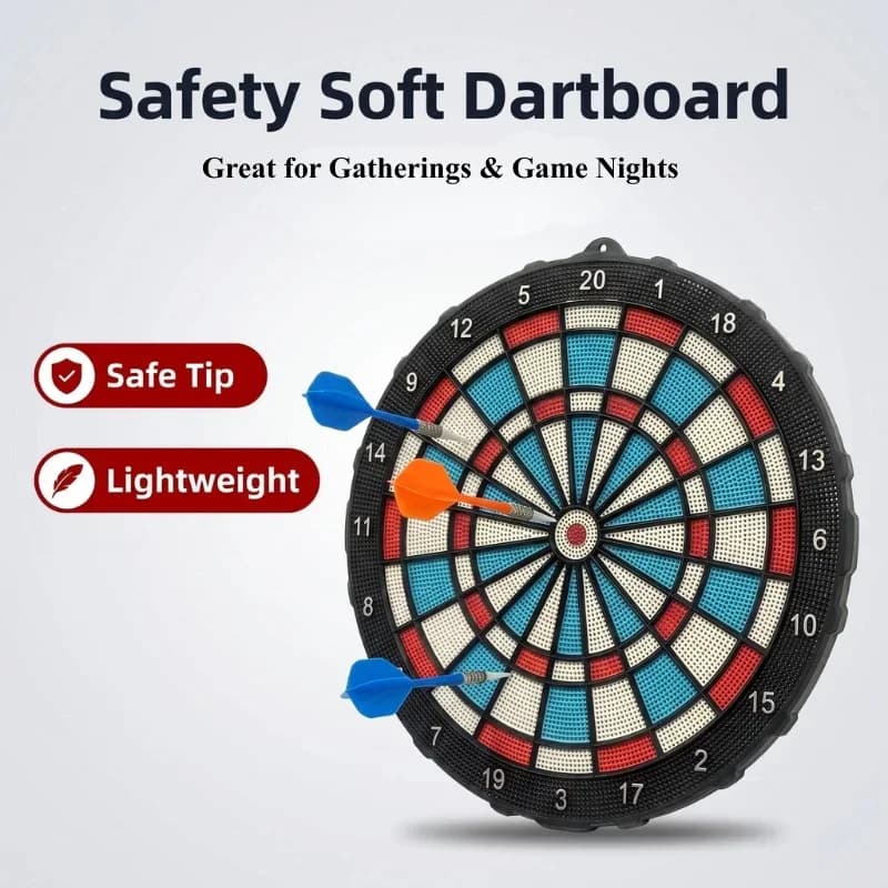 Set di freccette con punta morbida DartVibe, include 6 freccette, leggere e portatili, ideali per feste e serate di gioco