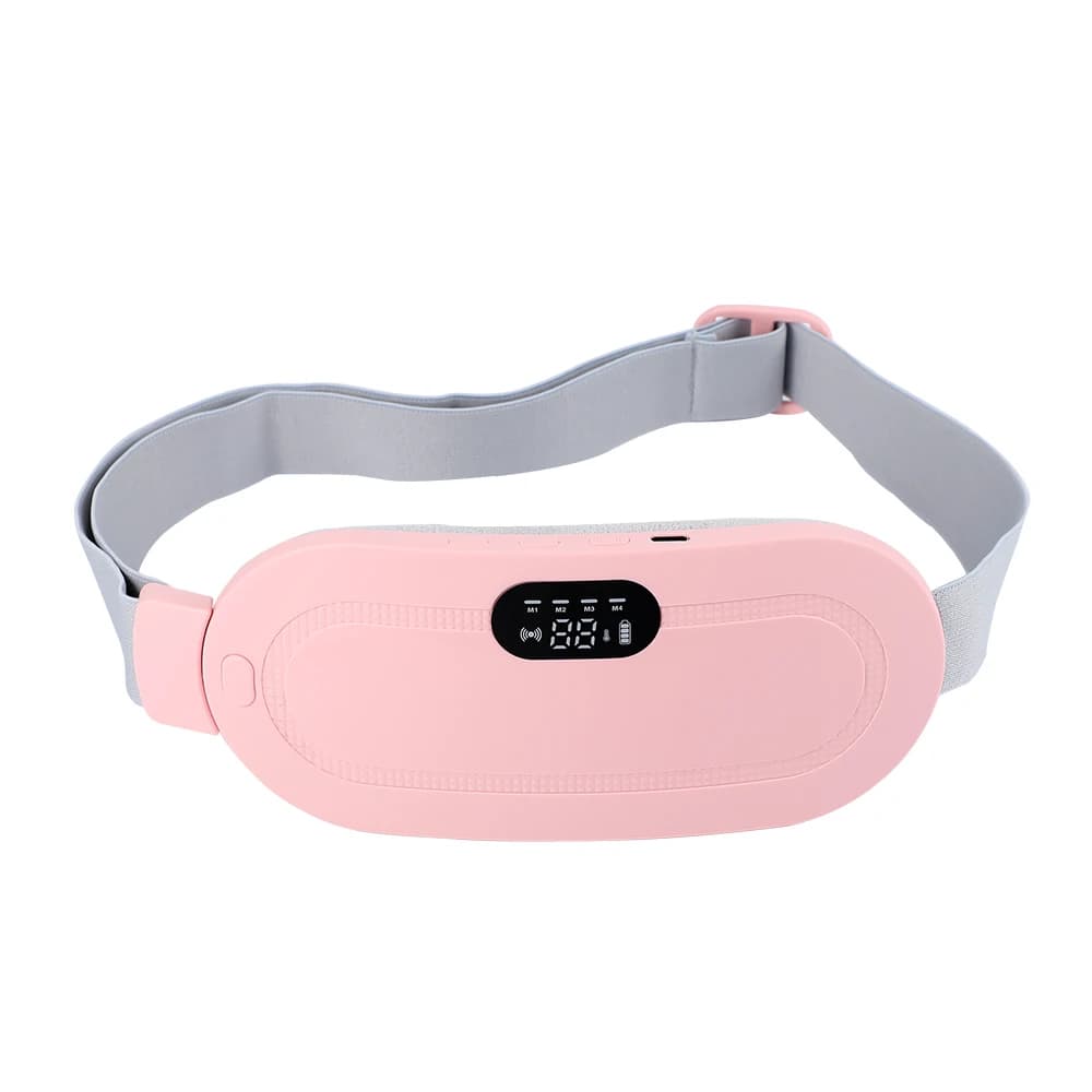 Women Menstrual Heating Pad Abdominal Warmer Belt Electric Waist Massager Vibration for Period Cramps Comfort Portable Gift