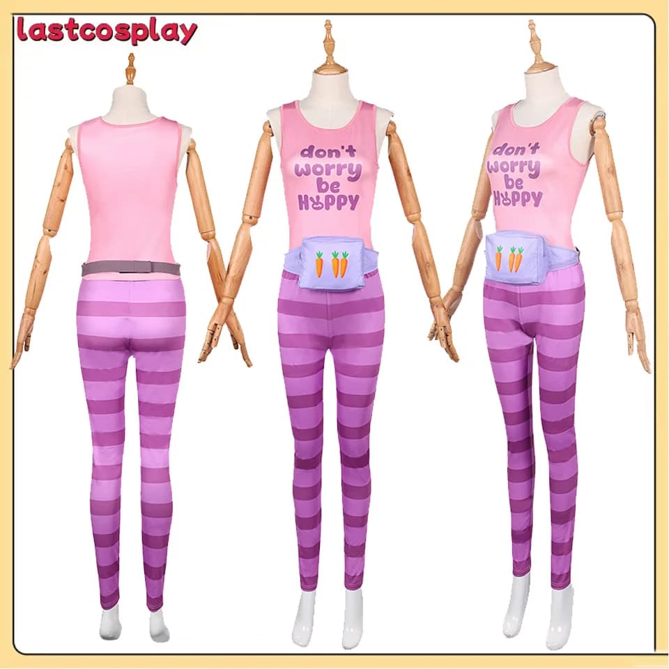 Judy Cosplay Hopps Gilet Pantaloni Borsa 2025 Cartoon Coniglio Gioco di ruolo Donna Ragazza Abbigliamento sportivo Abiti Costume da festa di Halloween