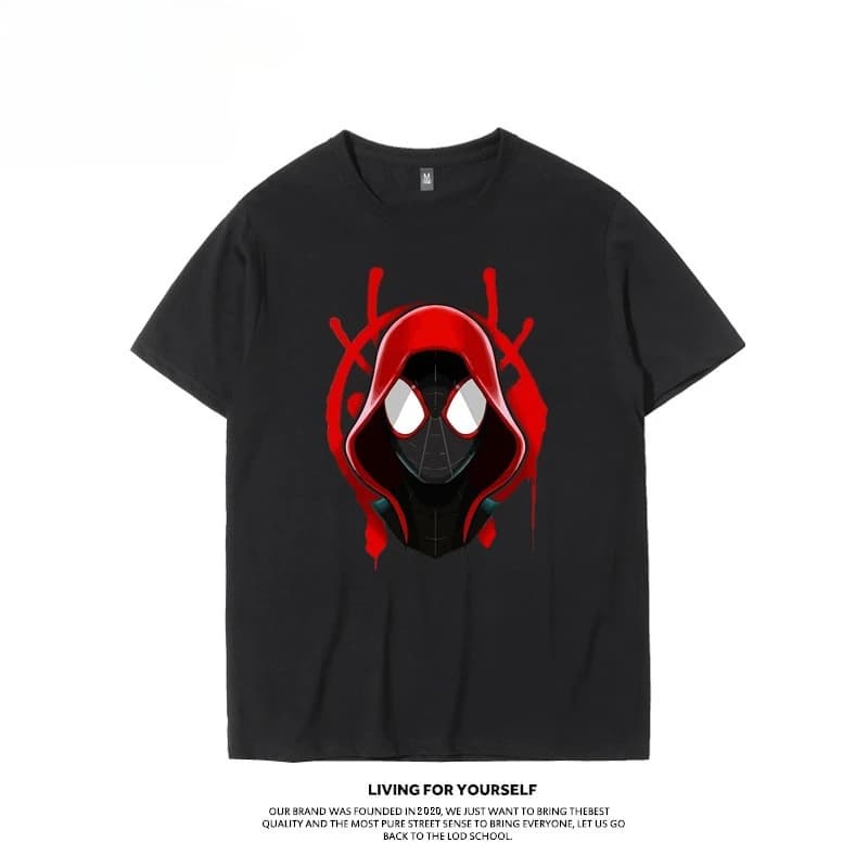 T-shirt estiva con stampa di cartoni animati di Spider Man, abbigliamento per bambini, in puro cotone, girocollo, per genitori e figli