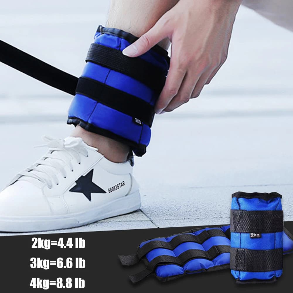 1 paio di pesi regolabili per polso e caviglia da 2 kg/4,4 libbre, 3 kg/6,6 libbre, 4 kg/8,8 libbre per jogging, ginnastica, aerobica, fisioterapia
