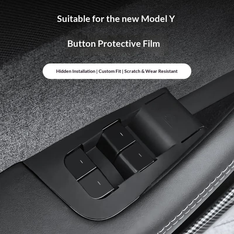 For Tesla Model Y Juniper 2025 Window Lifter Switch Buttons Silicone Door Open Handle Panel Protector Cover Stick Accessories