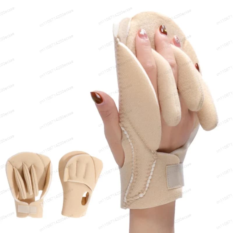 Finger Separator Gloves Hook-and-Loop Fastening Wrist Support Splint Hand Brace Stitched Construction Rehabilitation Supply