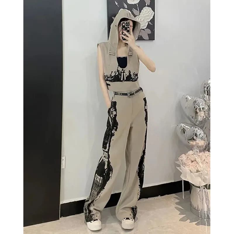 Gilet con cappuccio temperamento tuta sportiva Casual donna estate Spice Girls Fashion design Sense Small Group pantaloni Casual due pezzi Se