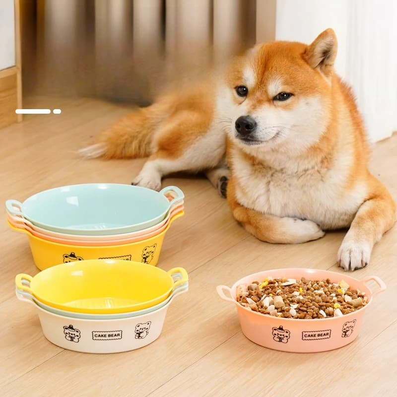 Ciotola per Cani e Gatti con Stampa Cartoon, Ciotola in Plastica per Cibo e Acqua, Accessorio per Animali Domestici
