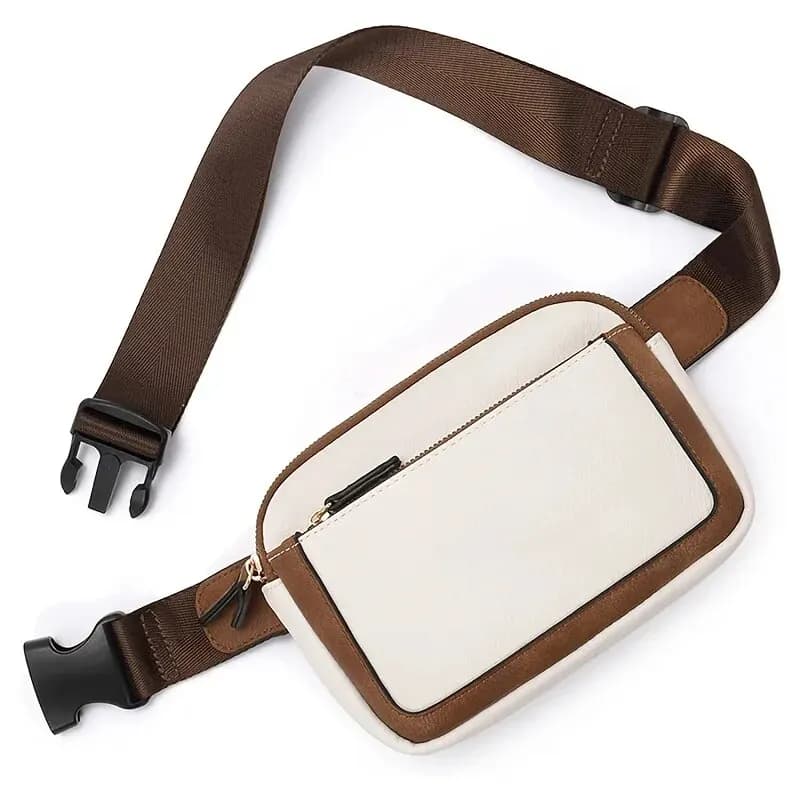 1pc Waist Belt Bag For Women Crossbody Waist Bag Adjustable Strap Vegan PU Leather Women Messenger Handbag