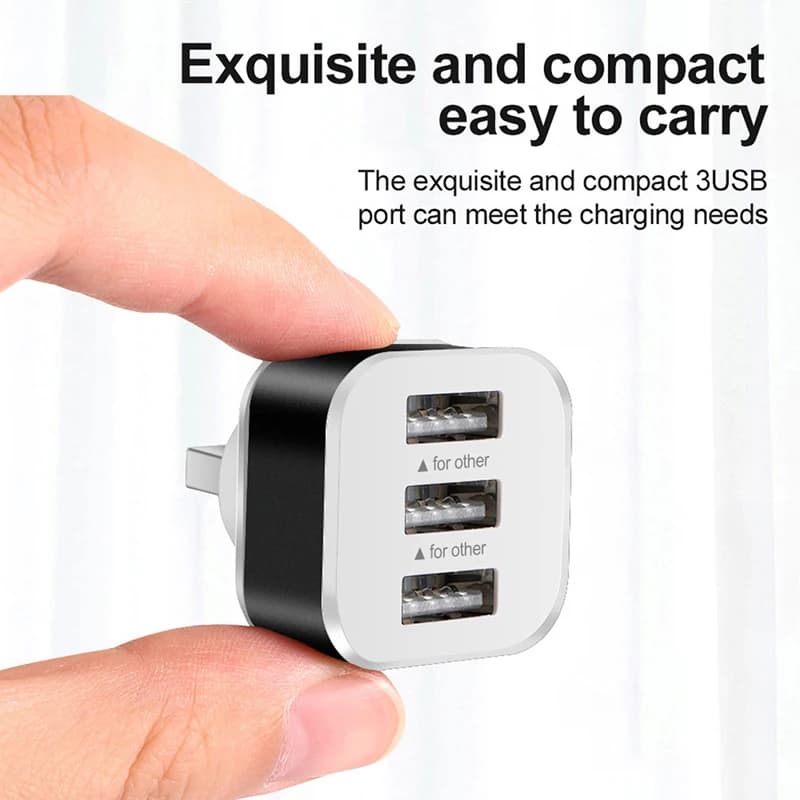 Estensore di ricarica USB per auto 2.0 a 3 porte con indicatore luminoso Plug and Play 3 in 1 per splitter USB esteso e hub per smartphone
