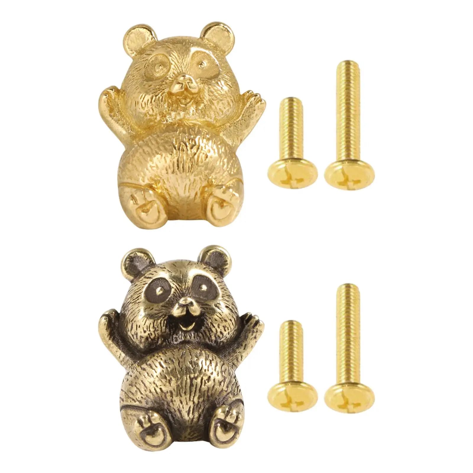 Maniglia per mobili Panda in ottone Maniglia per cassetto della cucina, divertente, facile da installare Maniglia per porta dell'armadio per soggiorno