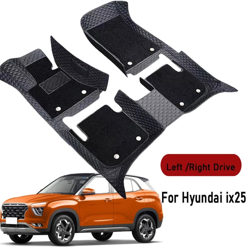 Car Floor Mats for Hyundai IX25 2015 2016 2017 2018 2019-2020 Custom Auto Foot Pads Automobile Carpet Cover Interior Accessories