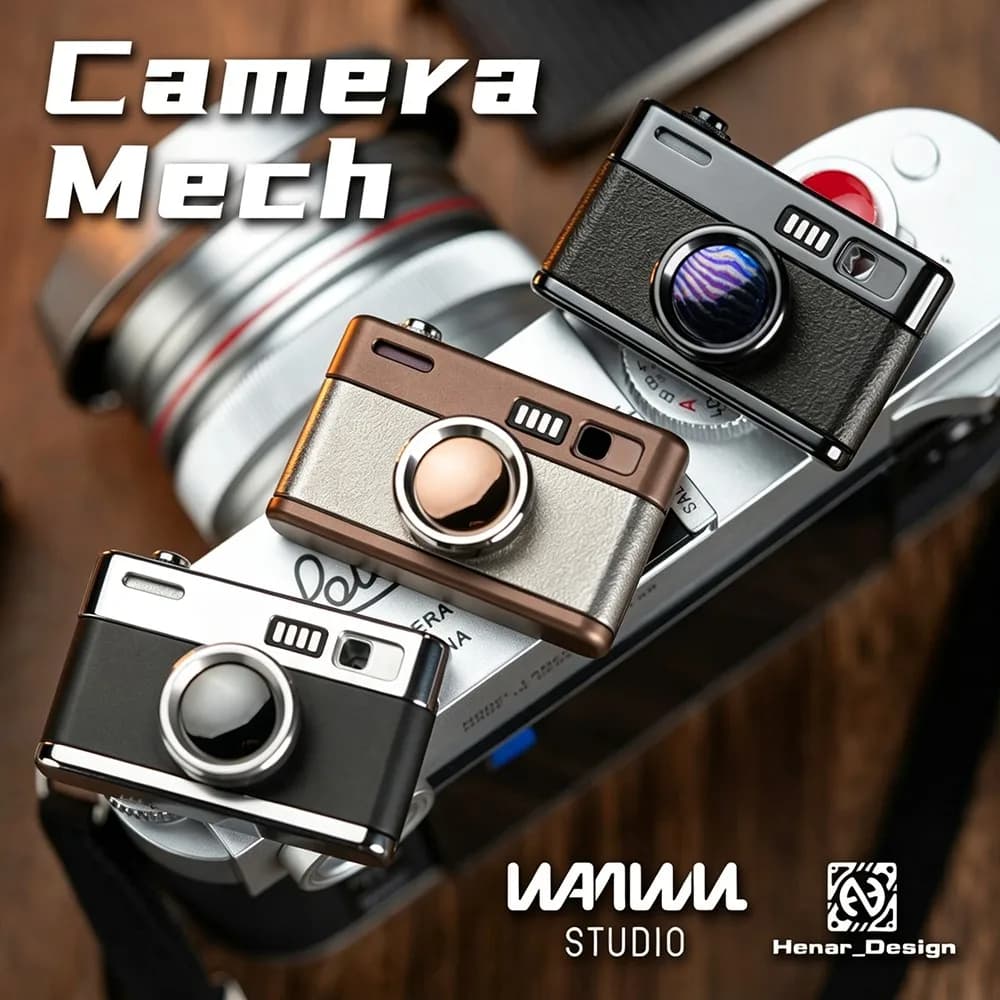 WANWU EDC Camera Mech Click Track/Dense Track Lens Ratchet Shutter Seesaw Mechanical Slider‑EDC Fidget Toy LIMIT Anxiety Toys