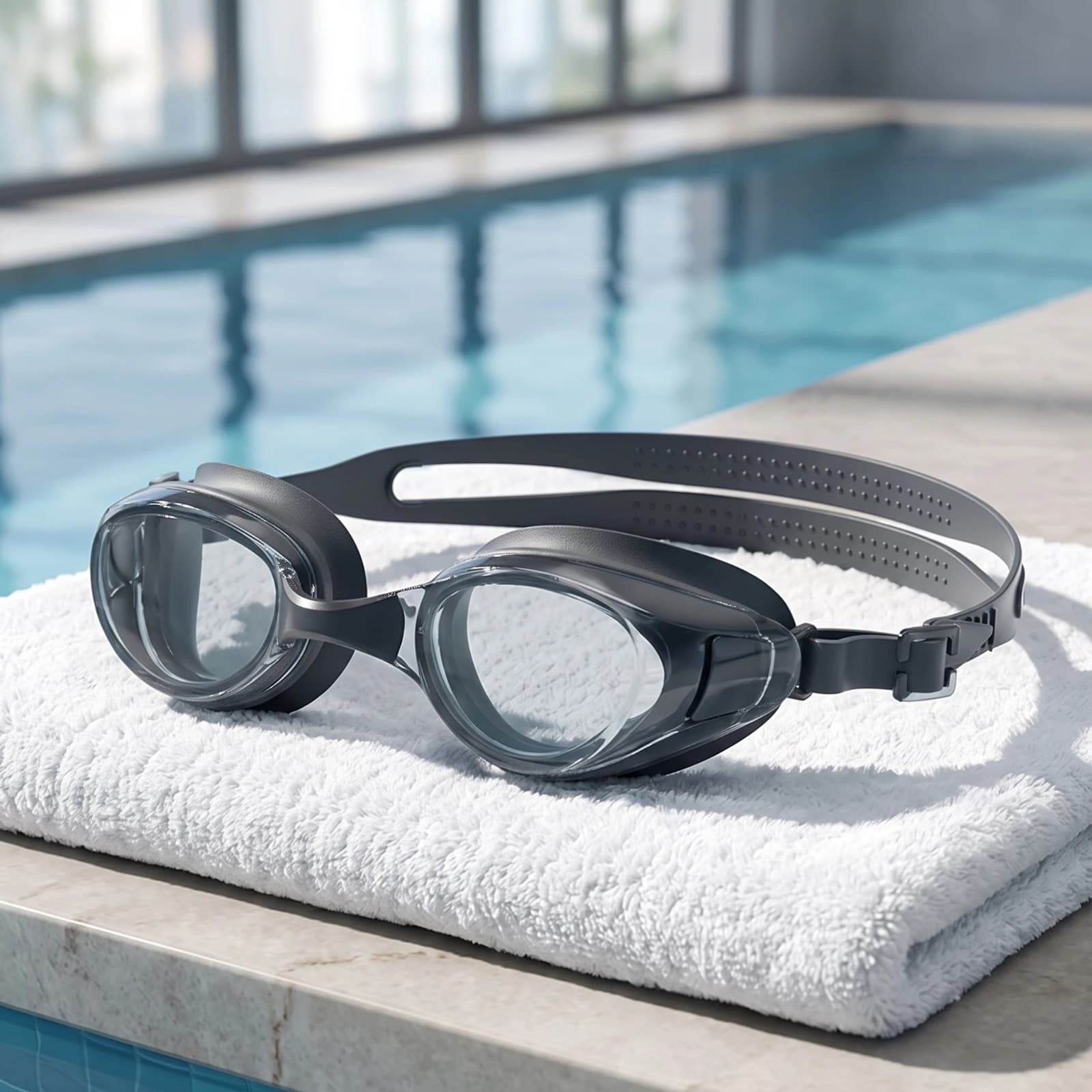 Swimming Goggles Waterproof Swim Goggles with Earplugs Swim Glasses Wide View Eyewear Clear Lens for Adults, Lap Training
