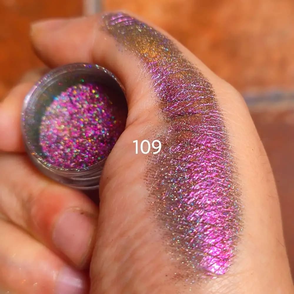 Ombretto in polvere multichrome Rainbow 0.2g, ombretto glitterato iridescente con cambio colore per occhi e unghie
